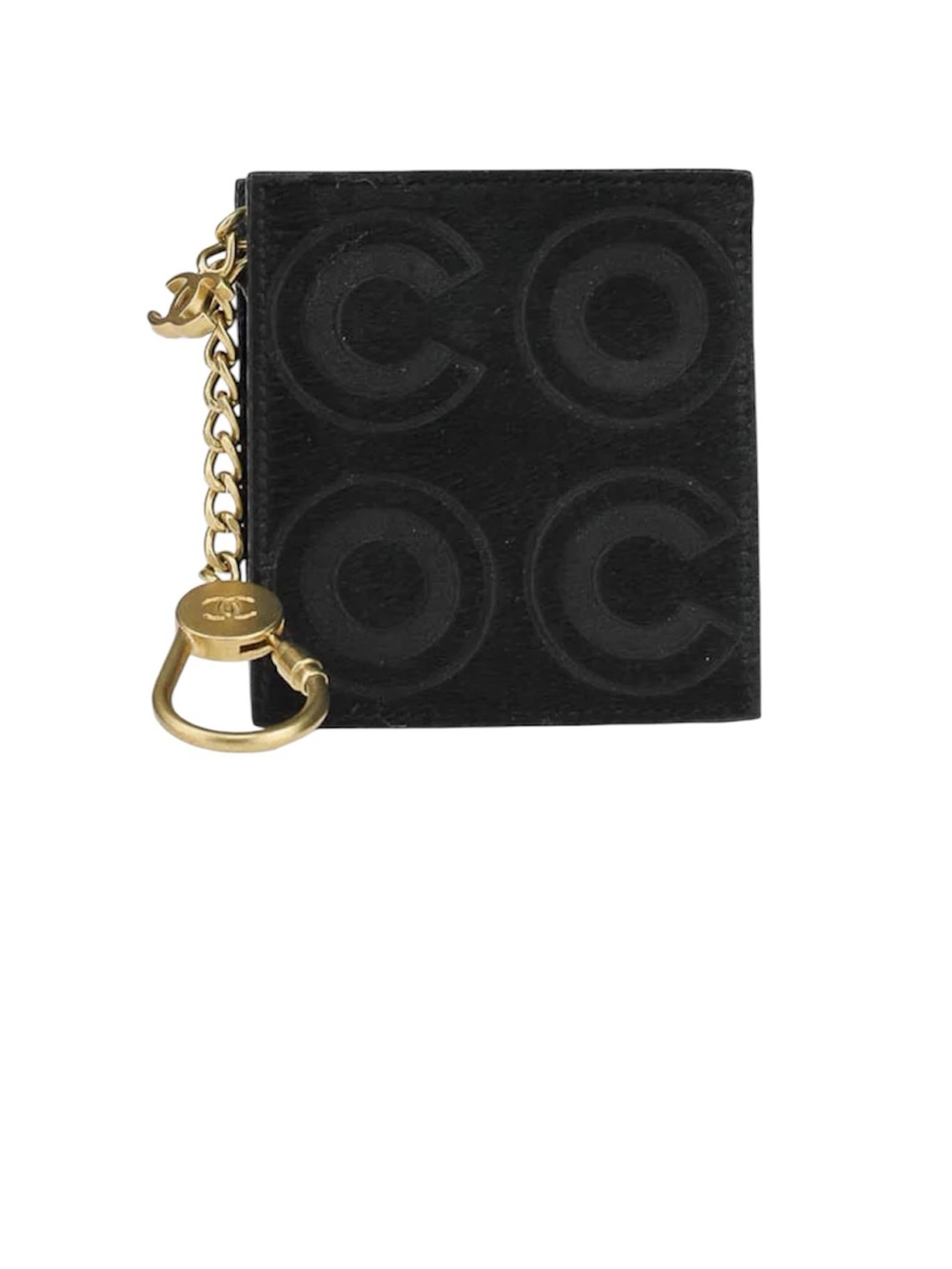CHANEL Black Pony Hair Coco Key And Change Holder